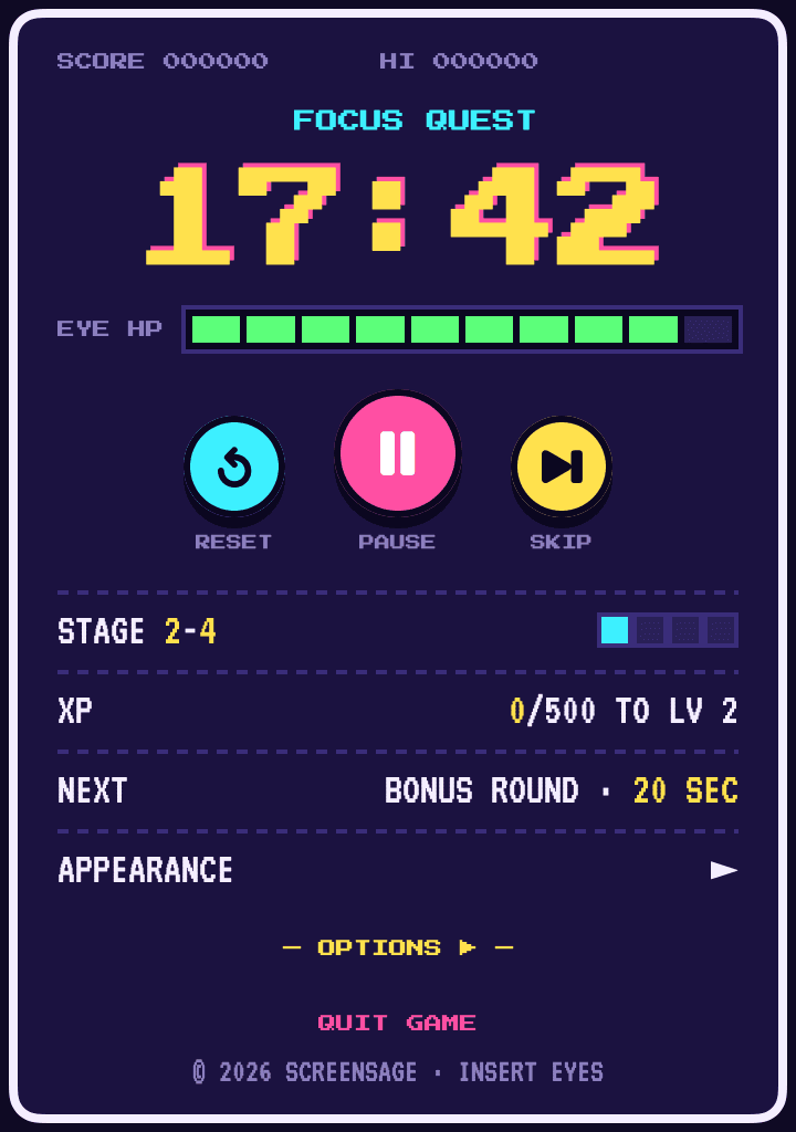 The Arcade menu bar popover